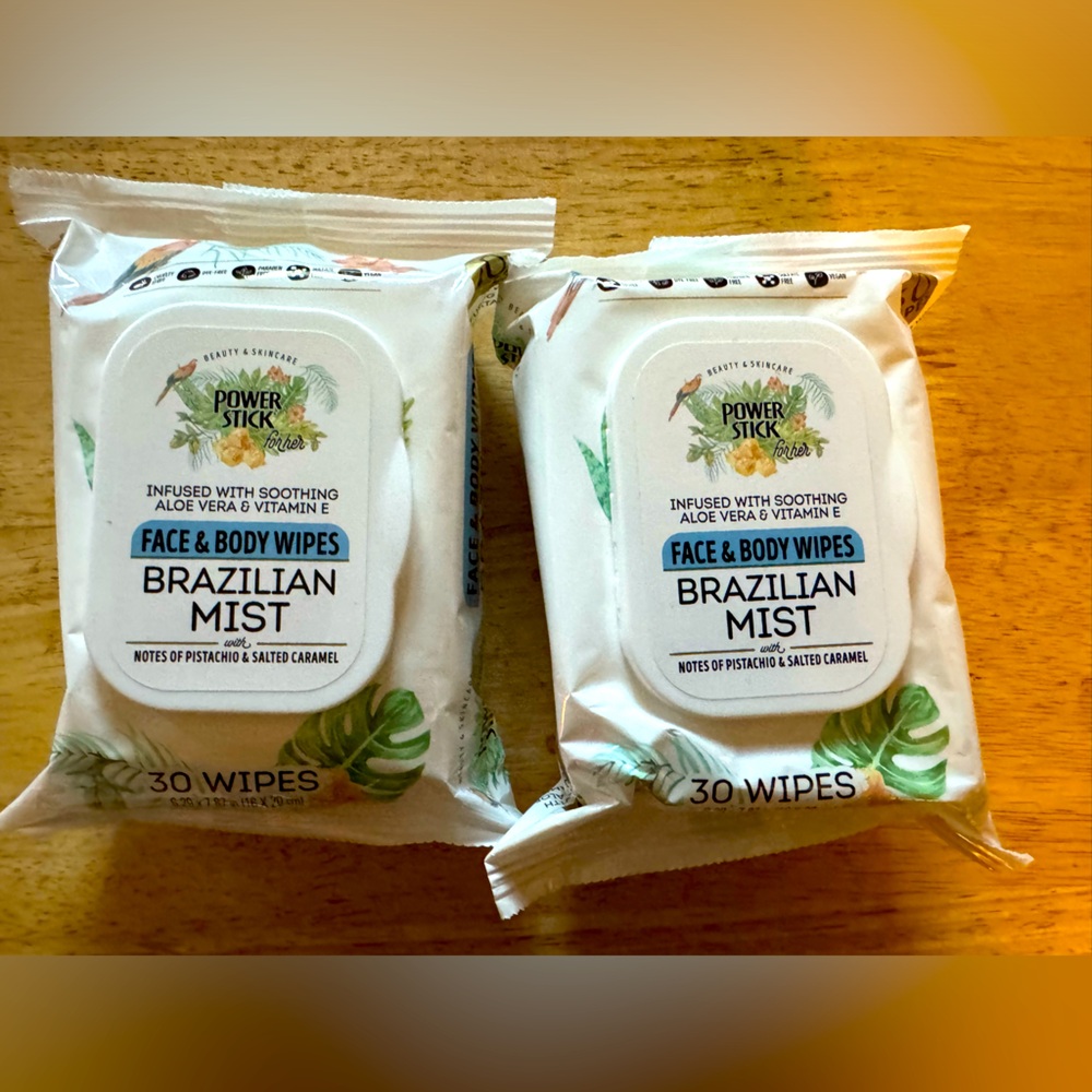 Power stick Brazilian face and body wipes